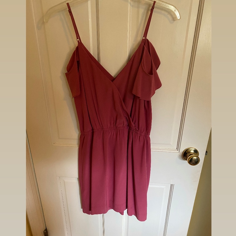 Joie Pink Cold Shoulder Spaghetti Short Dress (S)
